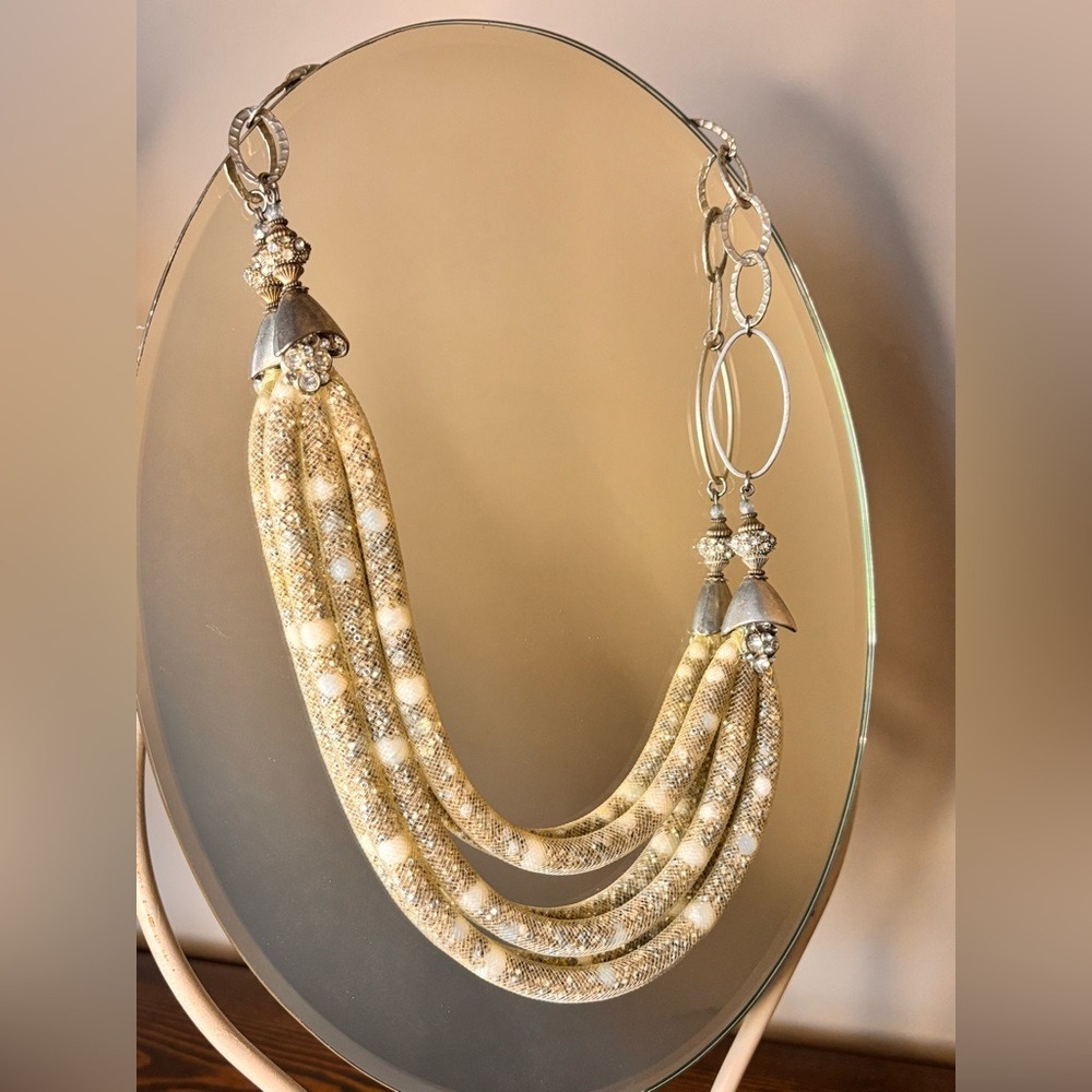 RARE! Rita D Statement Mesh Tube Choker Necklace - Picture 8 of 14